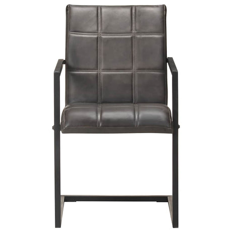 Vidaxl eetkamerstoelen 2 st echt leer grijs