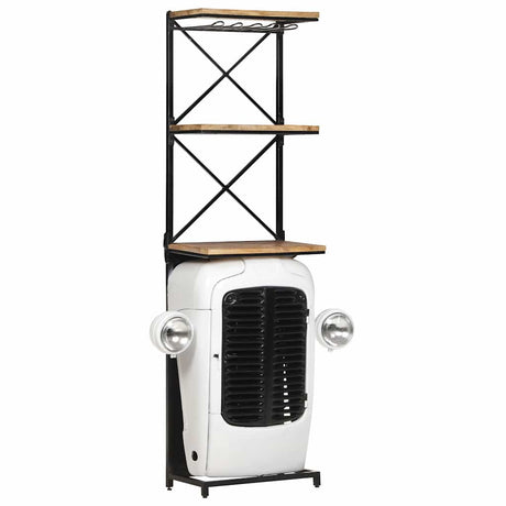 Vidaxl wijnkast tractor 49x31x172 cm ruw mangohout wit