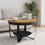 Vidaxl salontafel ø 68x43 cm massief gerecycled hout