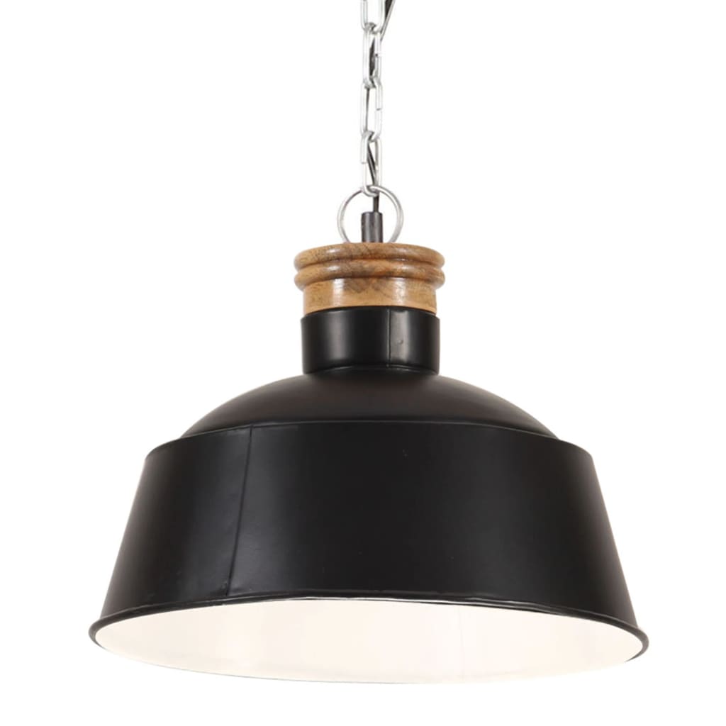 Vidaxl Lampada sospesa industriale E27 32 cm nero