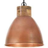 Vidaxl Hanging Lamp Industrial E27 35 cm Eisen und Massivholz Kupferfarbe