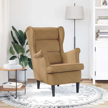 Vidaxl fauteuil fluweel bruin