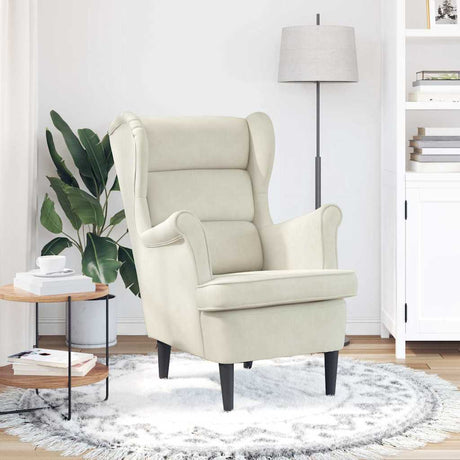 Vidaxl fauteuil fluweel crèmewit