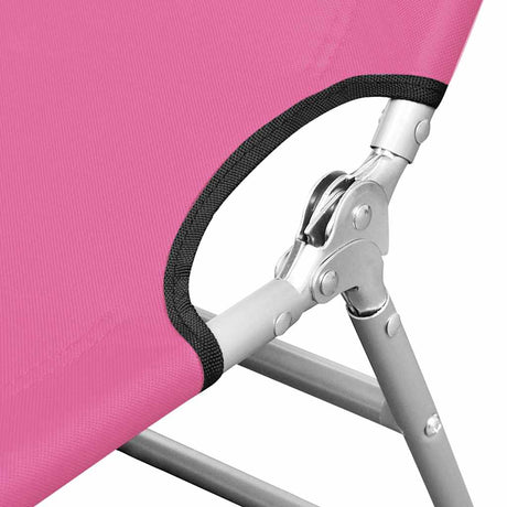 Vidaxl ligbed inklapbaar met hoofdkussen staal magenta