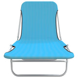 Vidaxl ligbedden inklapbaar 2 st staal en stof blauw