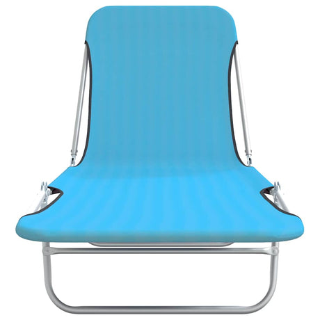 Vidaxl ligbedden inklapbaar 2 st staal en stof blauw