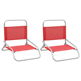 Vidaxl strandstoelen 2 st inklapbaar stof rood