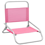 Vidaxl strandstoelen 2 st inklapbaar stof roze