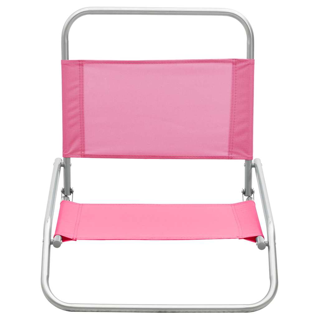 Vidaxl strandstoelen 2 st inklapbaar stof roze