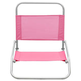 Vidaxl strandstoelen 2 st inklapbaar stof roze