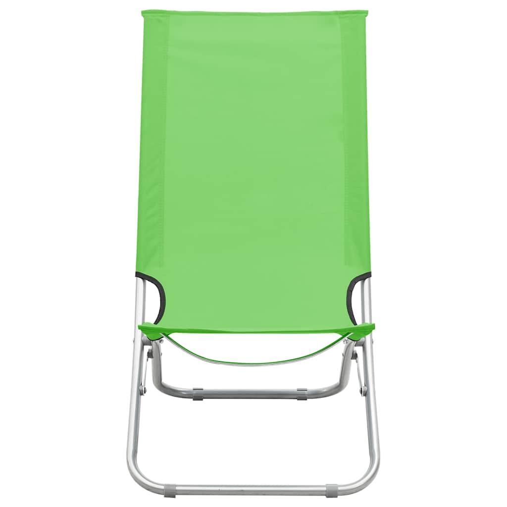 Vidaxl strandstoelen 2 st inklapbaar stof groen