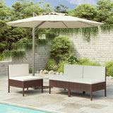 Vidaxl tuinstoelen 3 st met kussens poly rattan bruin
