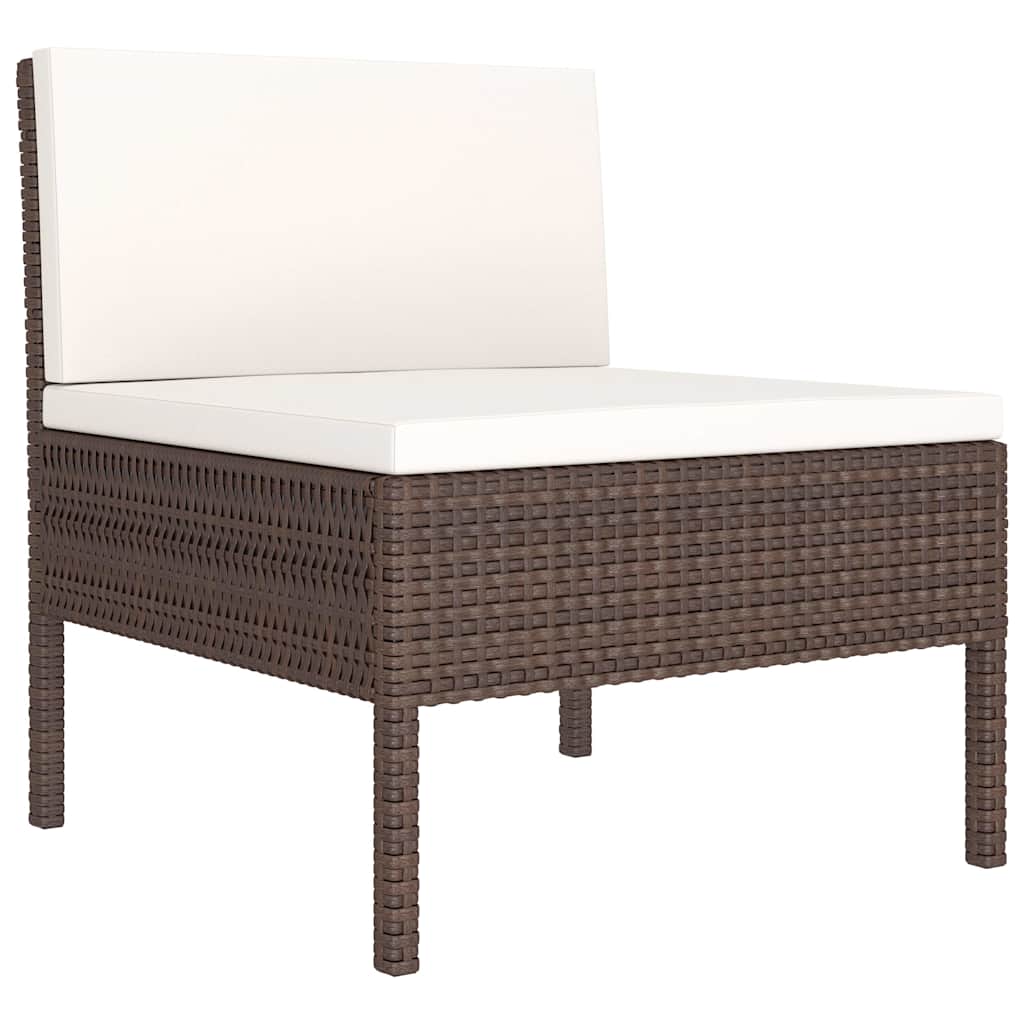 Vidaxl 2-delige loungeset met kussens poly rattan bruin