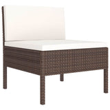 Vidaxl 2-delige loungeset met kussens poly rattan bruin