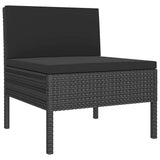 Vidaxl 2-delige loungeset met kussens poly rattan zwart