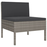 Vidaxl 2-delige loungeset met kussens poly rattan grijs