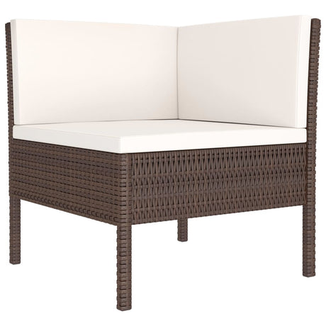 Vidaxl 3-delige loungeset met kussens poly rattan bruin