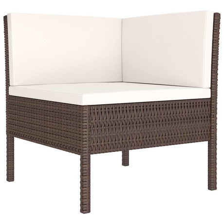 Vidaxl 2-delige loungeset met kussens poly rattan bruin