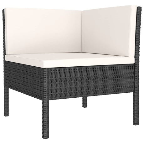 Vidaxl 2-delige loungeset met kussens poly rattan zwart