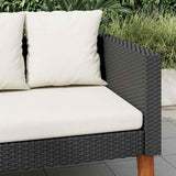 Vidaxl tuinbank 2-zits met kussens poly rattan zwart