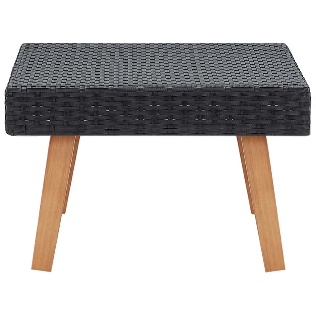 Vidaxl tuintafel poly rattan zwart