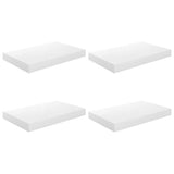 Vidaxl wandschappen zwevend 4 st 40x23x3,8 cm mdf hoogglans wit