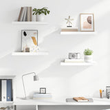 Vidaxl wandschappen zwevend 4 st 50x23x3,8 cm mdf hoogglans wit