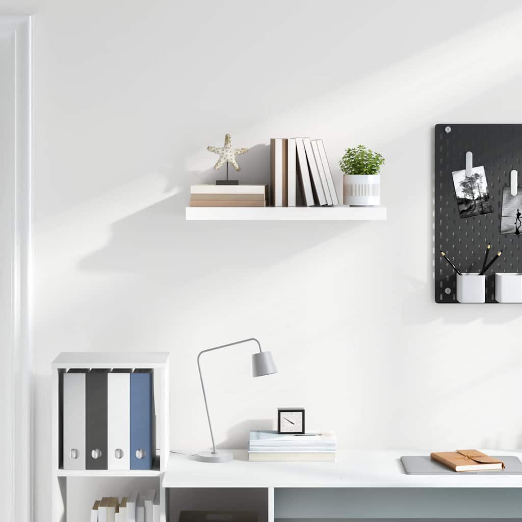 Vidaxl wandschap zwevend 60x23,5x3,8 cm mdf hoogglans wit