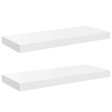 Vidaxl wandschappen zwevend 2 st 60x23,5x3,8 cm mdf hoogglans wit