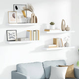 Vidaxl wandschappen zwevend 4 st 90x23,5x3,8 cm mdf hoogglans wit