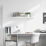 Vidaxl wandschap zwevend 120x23,5x3,8 cm mdf hoogglans wit