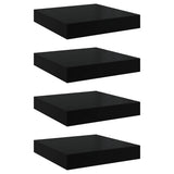 Vidaxl wandschappen zwevend 4 st 23x23,5x3,8 cm mdf hoogglans zwart