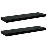 Vidaxl wandschappen zwevend 2 st 80x23,5x3,8 cm mdf hoogglans zwart