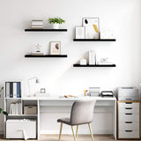 Vidaxl wandschappen zwevend 4 st 80x23,5x3,8 cm mdf hoogglans zwart