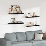 Vidaxl wandschappen zwevend 4 st 80x23,5x3,8 cm mdf hoogglans zwart