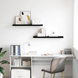 Vidaxl wandschappen zwevend 2 st 90x23,5x3,8 cm mdf hoogglans zwart
