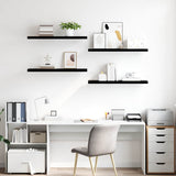 Vidaxl wandschappen zwevend 4 st 90x23,5x3,8 cm mdf hoogglans zwart