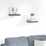 Vidaxl wandschappen zwevend 2 st 23x23,5x3,8 cm mdf hoogglans grijs