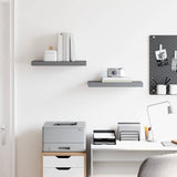 Vidaxl wandschappen zwevend 2 st 50x23x3,8 cm mdf hoogglans grijs
