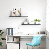 Vidaxl wandschappen zwevend 2 st 90x23,5x3,8 cm mdf hoogglans grijs