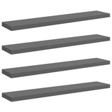 Vidaxl wandschappen zwevend 4 st 120x23,5x3,8 cm mdf hoogglans grijs