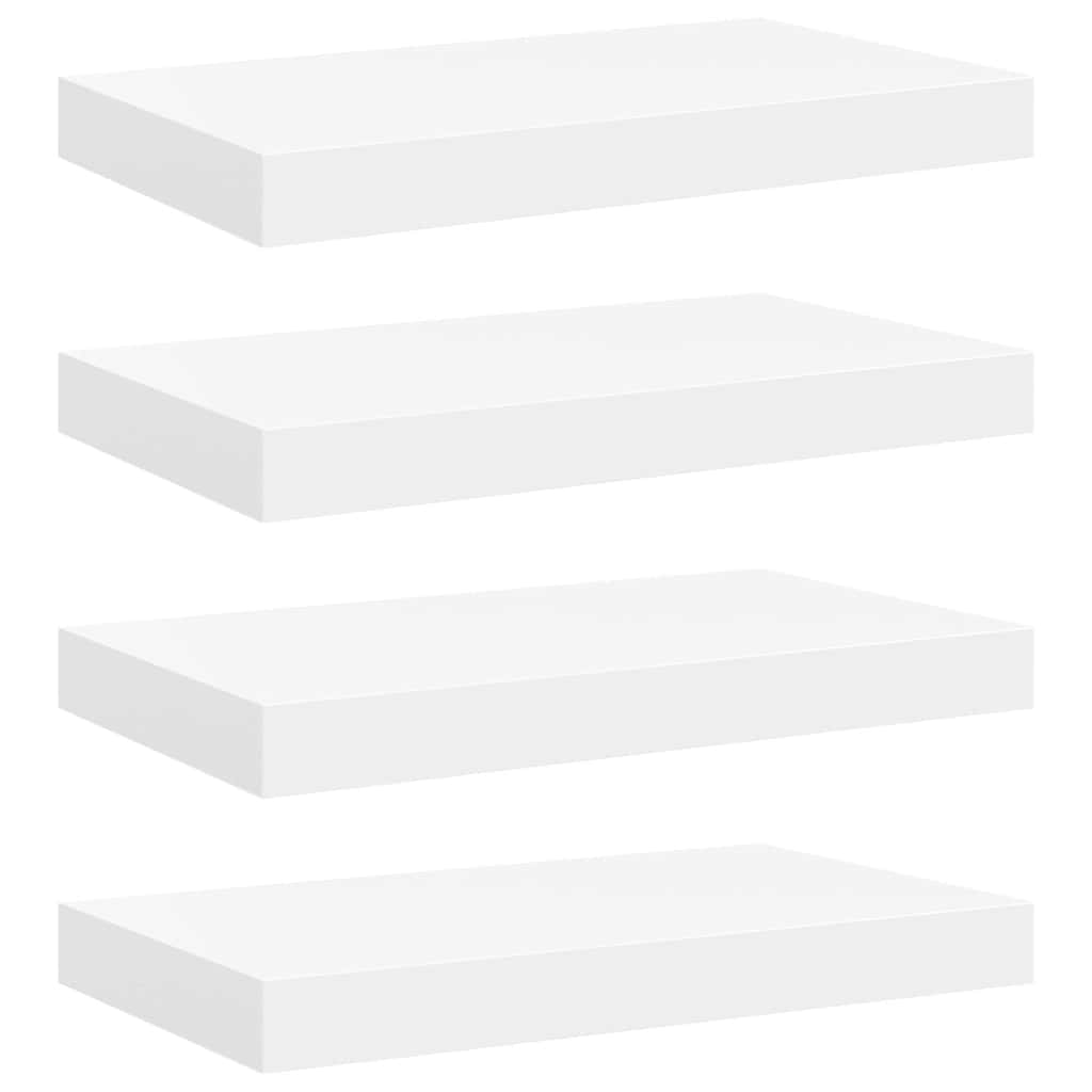 Vidaxl wandschappen zwevend 4 st 40x23x3,8 cm mdf wit