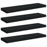 Vidaxl wandschappen zwevend 4 st 80x23,5x3,8 cm mdf zwart