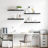 Vidaxl wandschappen zwevend 4 st 90x23,5x3,8 cm mdf zwart