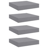 Vidaxl wandschappen zwevend 4 st 23x23,5x3,8 cm mdf grijs
