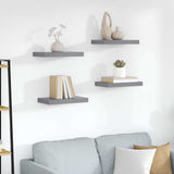 Vidaxl wandschappen zwevend 4 st 40x23x3,8 cm mdf grijs