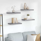 Vidaxl wandschappen zwevend 4 st 50x23x3,8 cm mdf grijs