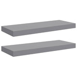 Vidaxl wandschappen zwevend 2 st 60x23,5x3,8 cm mdf grijs