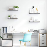 Vidaxl wandschappen zwevend 4 st 60x23,5x3,8 cm mdf grijs