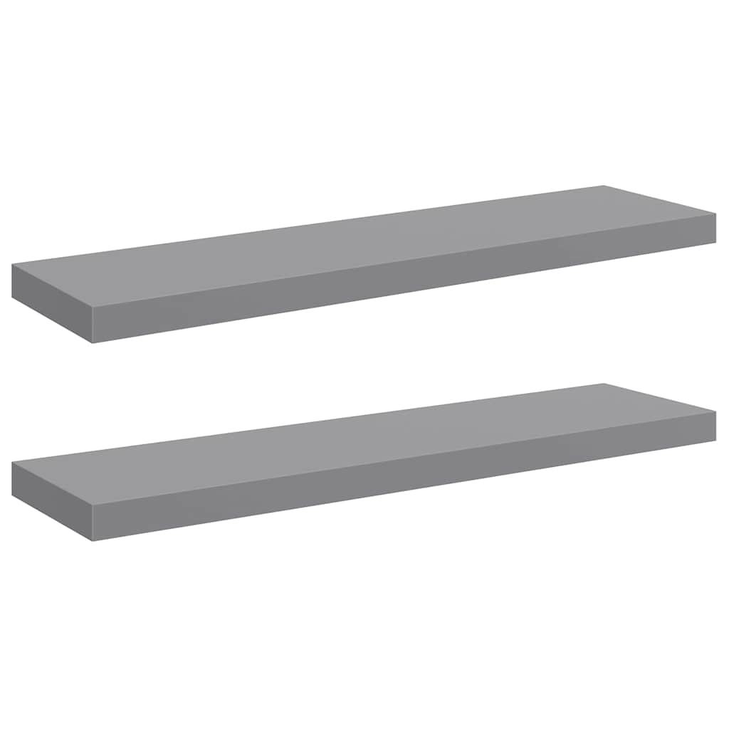 Vidaxl wandschappen zwevend 2 st 90x23,5x3,8 cm mdf grijs